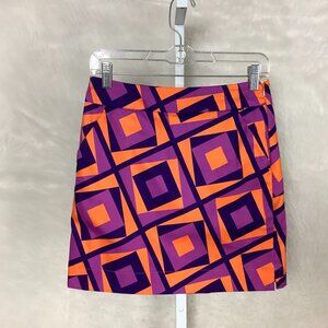 Loudmouth Ladies Purple & Orange Geometric Golf Skort 0